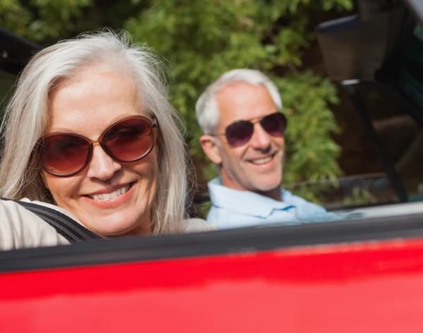 Couple driving