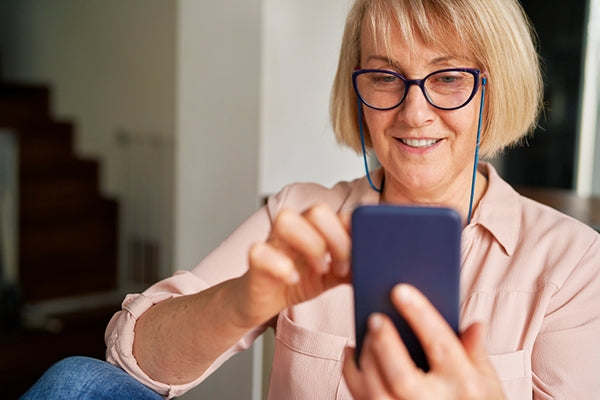 Woman checking phone