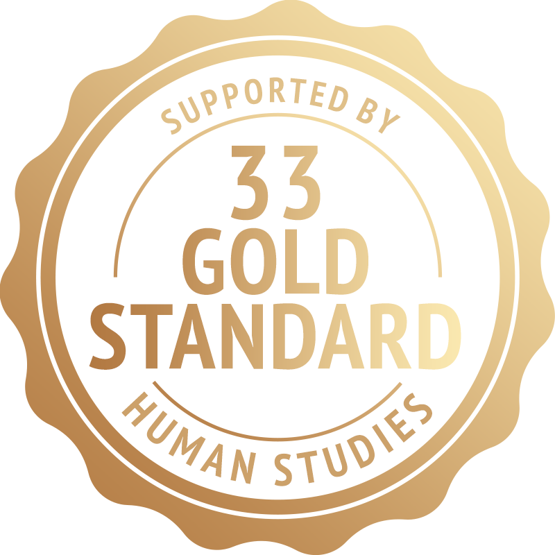 Supported by 33 gold-standard human studies